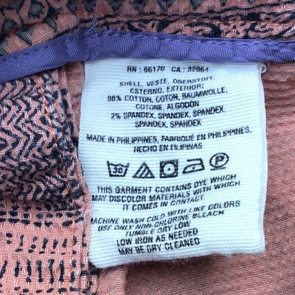 Anthropologie Cartonnier Island Hopper Peach Navy Speckle Button Side Shorts - Picture 15 of 16